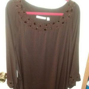 Brown With Beaded Detail